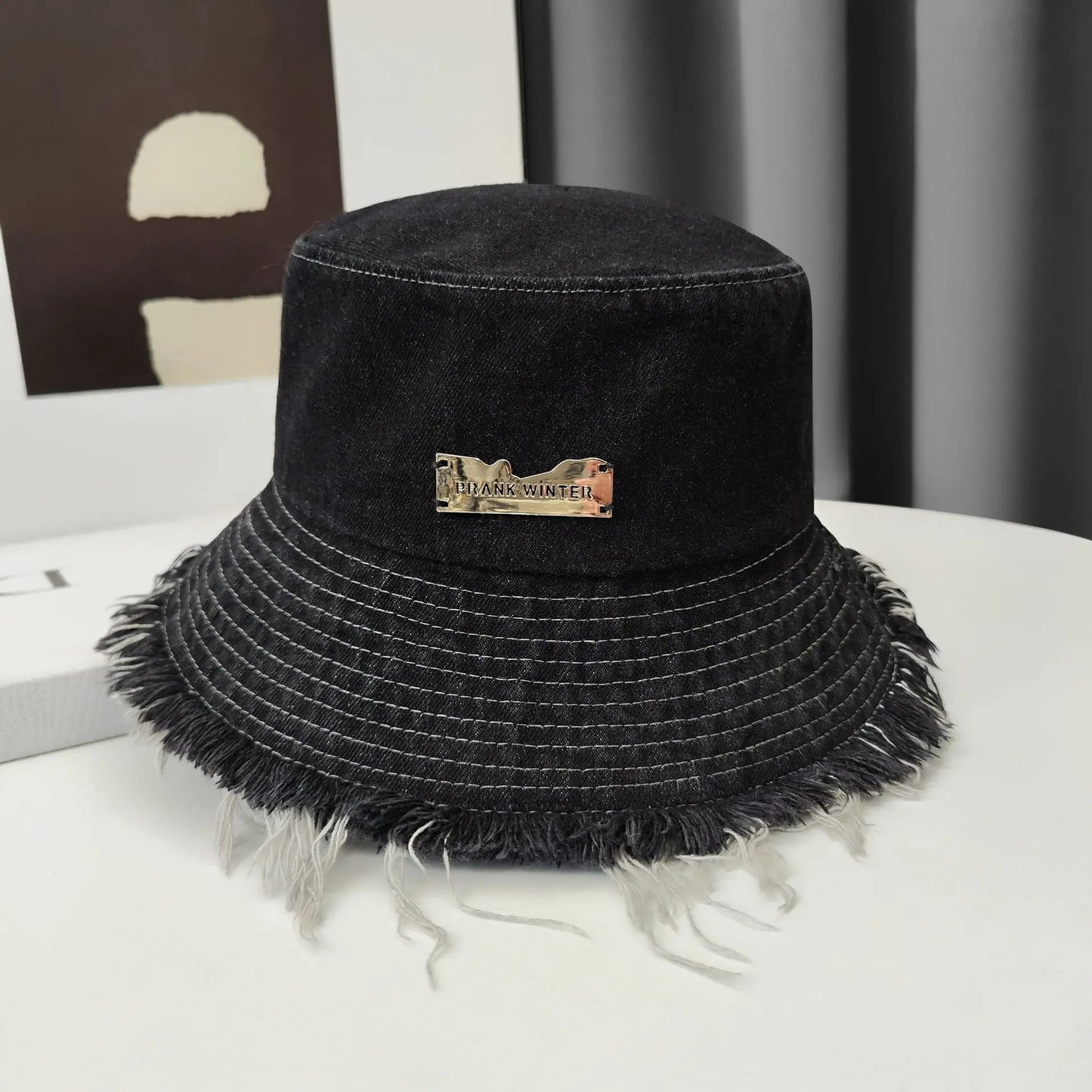 Ripped Denim Bucket Hat