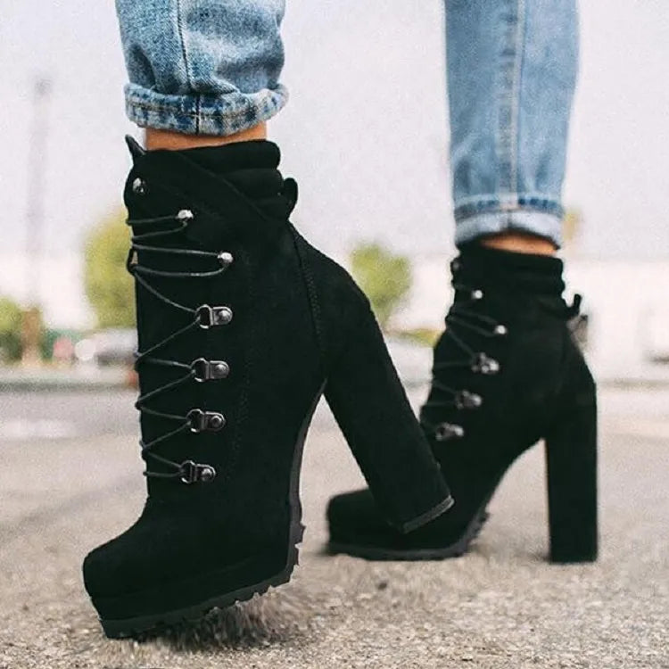 Beautiful Wide Heel Ankle Boots